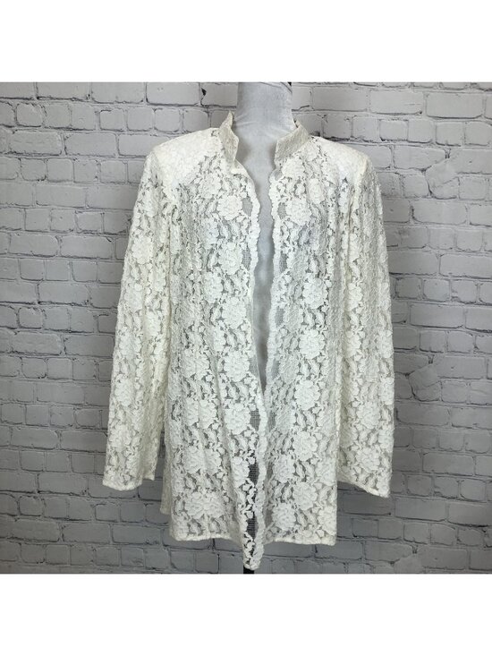 Nina Mclemore Jackets & Blazers - Nina McLemore Ivory Lace Jacket Size 8